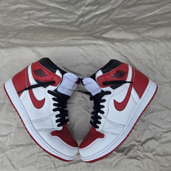 Jordan 1's Nike Air Jordan High Top Sneakers - Red and White - Picture 7 of 10
